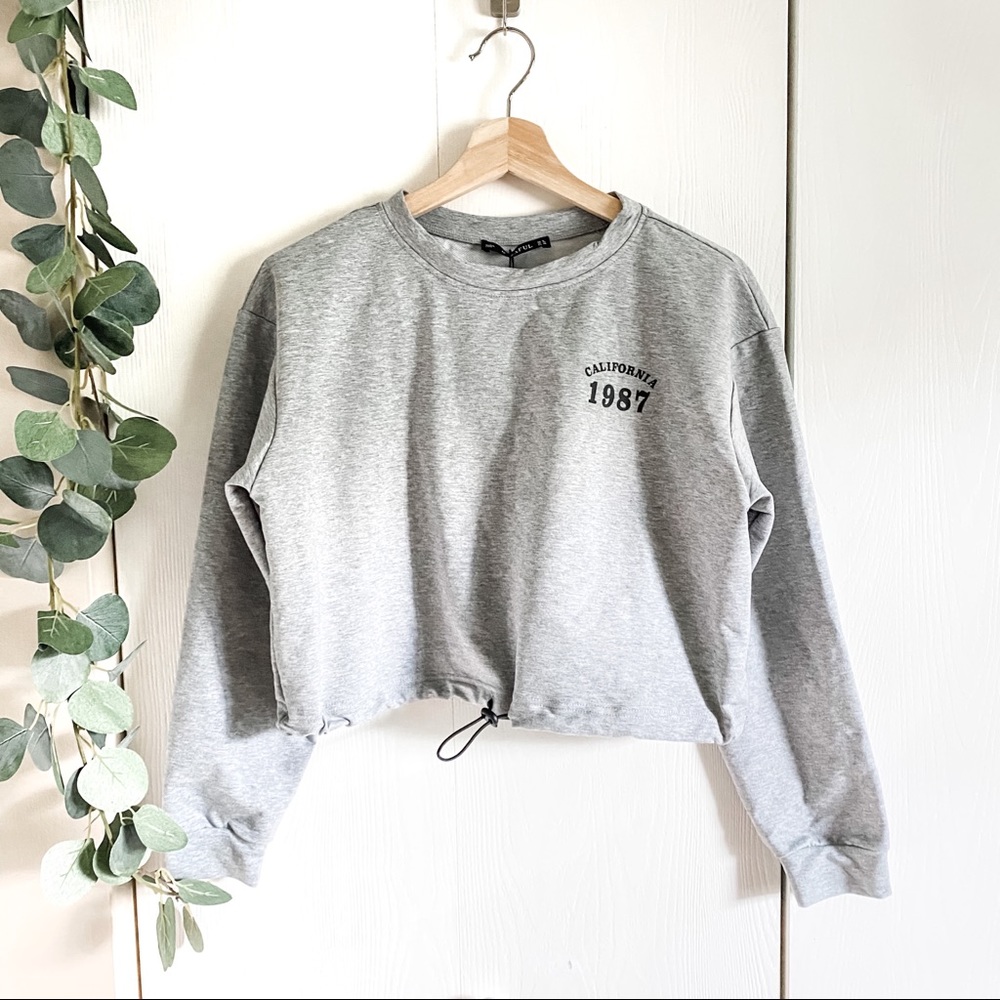 NWT Zaful California Graphic Cropped Sweatshirt